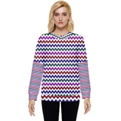 Chevron Pattern Hidden Pocket Sweatshirt