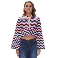 Chevron Pattern Boho Long Bell Sleeve Top