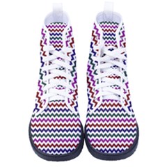 Chevron Pattern Men s High-top Canvas Sneakers by ytdream