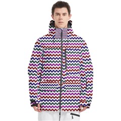 Chevron Pattern Men s Multi Pockets Zip Ski And Snowboard Waterproof Breathable Jacket