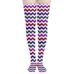 Chevron Pattern Thigh High Stockings