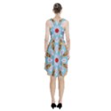 A Blue And Brown Flower With A Red Center Racerback Midi Dress View2