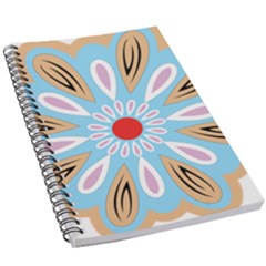 A Blue And Brown Flower With A Red Center 5 5  X 8 5  Notebook by catchydesignhill