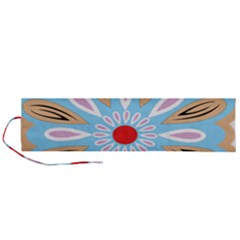 A Blue And Brown Flower With A Red Center Roll Up Canvas Pencil Holder (l) by catchydesignhill