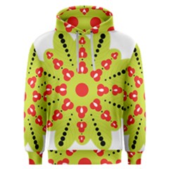 A Green And Red Flower With Black Dots Men s Overhead Hoodie