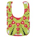 A Green And Red Flower With Black Dots Baby Bib View1