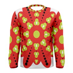 A Red And Yellow Flower With Black Dots Men s Long Sleeve T-shirt