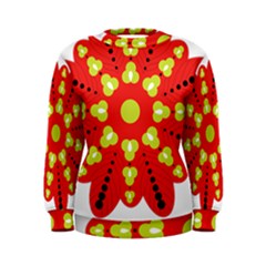 A Red And Yellow Flower With Black Dots Women s Sweatshirt