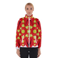 A Red And Yellow Flower With Black Dots Women s Bomber Jacket