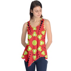 A Red And Yellow Flower With Black Dots Sleeveless Tunic by catchydesignhill