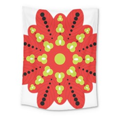 A Red And Yellow Flower With Black Dots Medium Tapestry