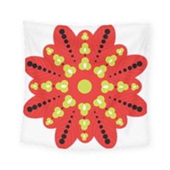 A Red And Yellow Flower With Black Dots Square Tapestry (small) by catchydesignhill