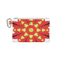 A Red And Yellow Flower With Black Dots Canvas Cosmetic Bag (small) by catchydesignhill