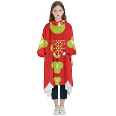 A Red And Yellow Flower With Black Dots Kids  Hooded Rain Ponchos by catchydesignhill