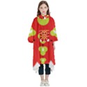 A Red And Yellow Flower With Black Dots Kids  Hooded Rain Ponchos View1