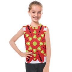 A Red And Yellow Flower With Black Dots Kids  Mesh Tank Top by catchydesignhill