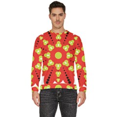 A Red And Yellow Flower With Black Dots Men s Fleece Sweatshirt