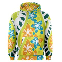 A Yellow And Green Paisley With Leaves And Flowers Men s Core Hoodie