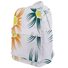 Three Flowers With Green And Orange Petals Classic Backpack by catchydesignhill