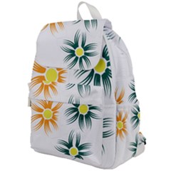 Three Flowers With Green And Orange Petals Top Flap Backpack by catchydesignhill