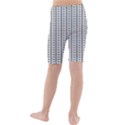 A Black And White Background With A Lot Of Dots Kids  Mid Length Swim Shorts View2