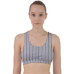 A Black And White Background With A Lot Of Dots Back Weave Sports Bra