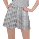 A Black And White Background With A Lot Of Dots Women s Ripstop Shorts View1