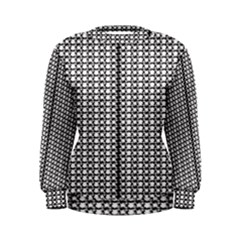 A Black And White Photo Of A Pattern Women s Sweatshirt