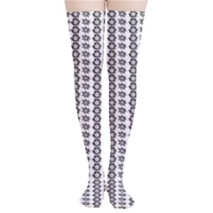 A Black And White Background With A Lot Of Dots Thigh High Stockings by catchydesignhill