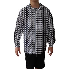 A Black And White Photo Of A Pattern Kids  Hooded Windbreaker