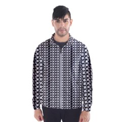 A Black And White Photo Of A Pattern Men s Windbreaker