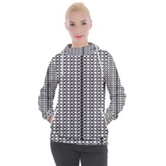 A Black And White Photo Of A Pattern Women s Hooded Pullover