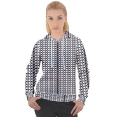 A Black And White Photo Of A Pattern Women s Overhead Hoodie