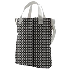 A Black And White Photo Of A Pattern Canvas Messenger Bag by catchydesignhill