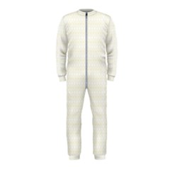 A White And Gold Geometric Pattern Onepiece Jumpsuit (kids)