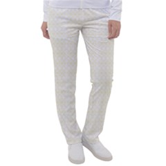 A White And Gold Geometric Pattern Women s Casual Pants