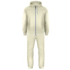 A Yellow And White Background With Small Circles Hooded Jumpsuit (men)