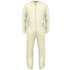 A Yellow And White Background With Small Circles Onepiece Jumpsuit (men)