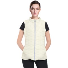 A Yellow And White Background With Small Circles Women s Puffer Vest