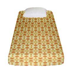 A Yellow And White Background With An Intricate Design Fitted Sheet (single Size) by catchydesignhill