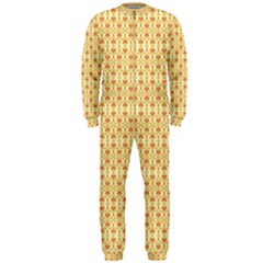 A Yellow And White Background With An Intricate Design Onepiece Jumpsuit (men)