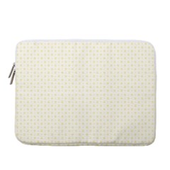 A Yellow And White Background With Small Circles 14  Vertical Laptop Sleeve Case With Pocket by catchydesignhill