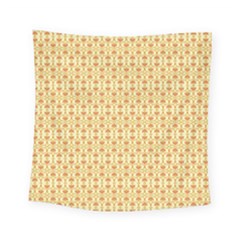 A Yellow And White Background With An Intricate Design Square Tapestry (small)