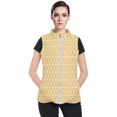 A Yellow And White Background With An Intricate Design Women s Puffer Vest