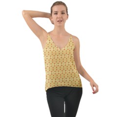 A Yellow And White Background With An Intricate Design Chiffon Cami by catchydesignhill