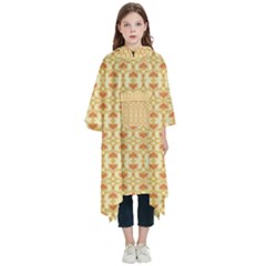 A Yellow And White Background With An Intricate Design Kids  Hooded Rain Ponchos by catchydesignhill