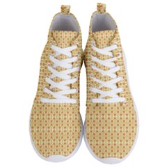 A Yellow And White Background With An Intricate Design Men s Lightweight High Top Sneakers by catchydesignhill