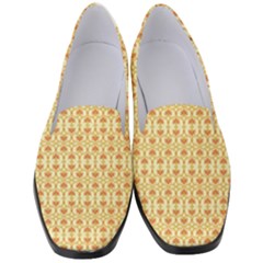 A Yellow And White Background With An Intricate Design Women s Classic Loafer Heels by catchydesignhill