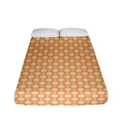 An Orange And White Background With A Pattern Fitted Sheet (full/ Double Size) by catchydesignhill