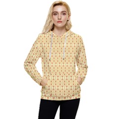 A Yellow And White Background With An Intricate Design Women s Lightweight Drawstring Hoodie